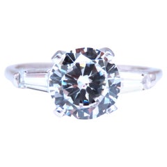 3.50ct White Zircon Engagement Ring 14kt Gold 12435*