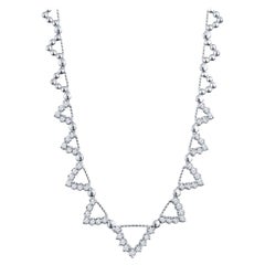 Collana con perline di diamanti geometrici da 3,50 carati, oro bianco 14 carati