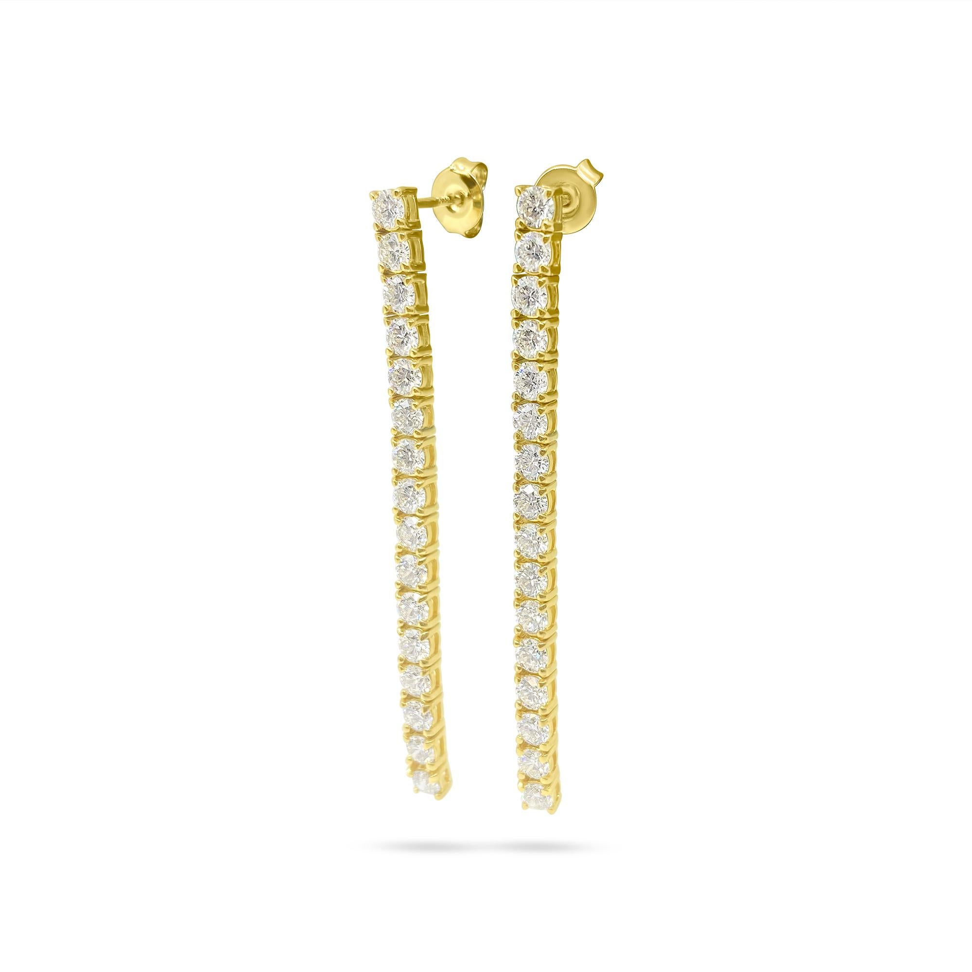 Contemporain Boucles d'oreilles tennis en diamant 3.50cwt pour elle en vente