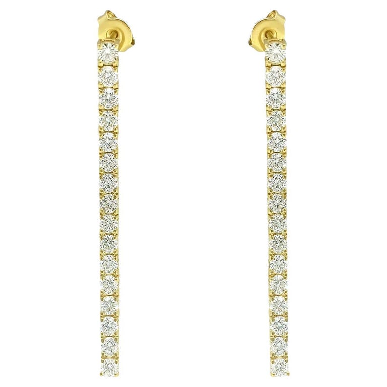 3.50cwt Diamond Tennis Earrings for Her For Sale at 1stDibs