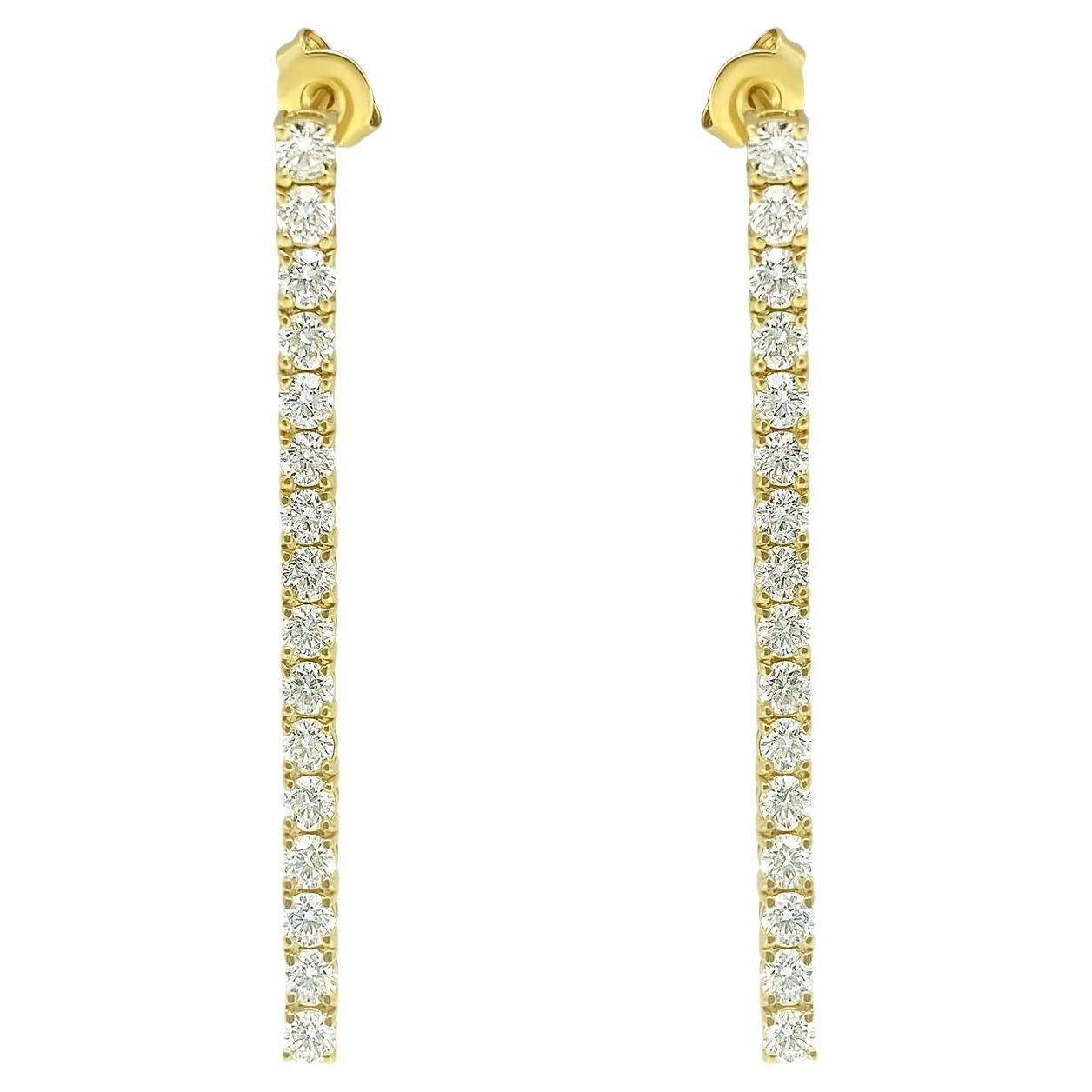 3,50 Karat Diamant-Tennis-Ohrringe für ihr im Angebot