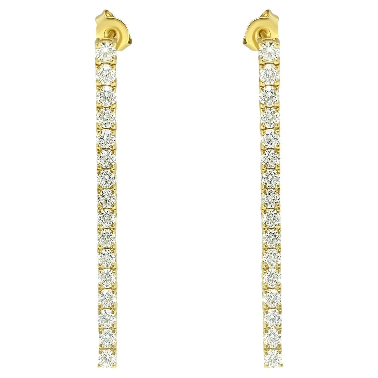 Boucles d'oreilles tennis en diamant 3.50cwt pour elle