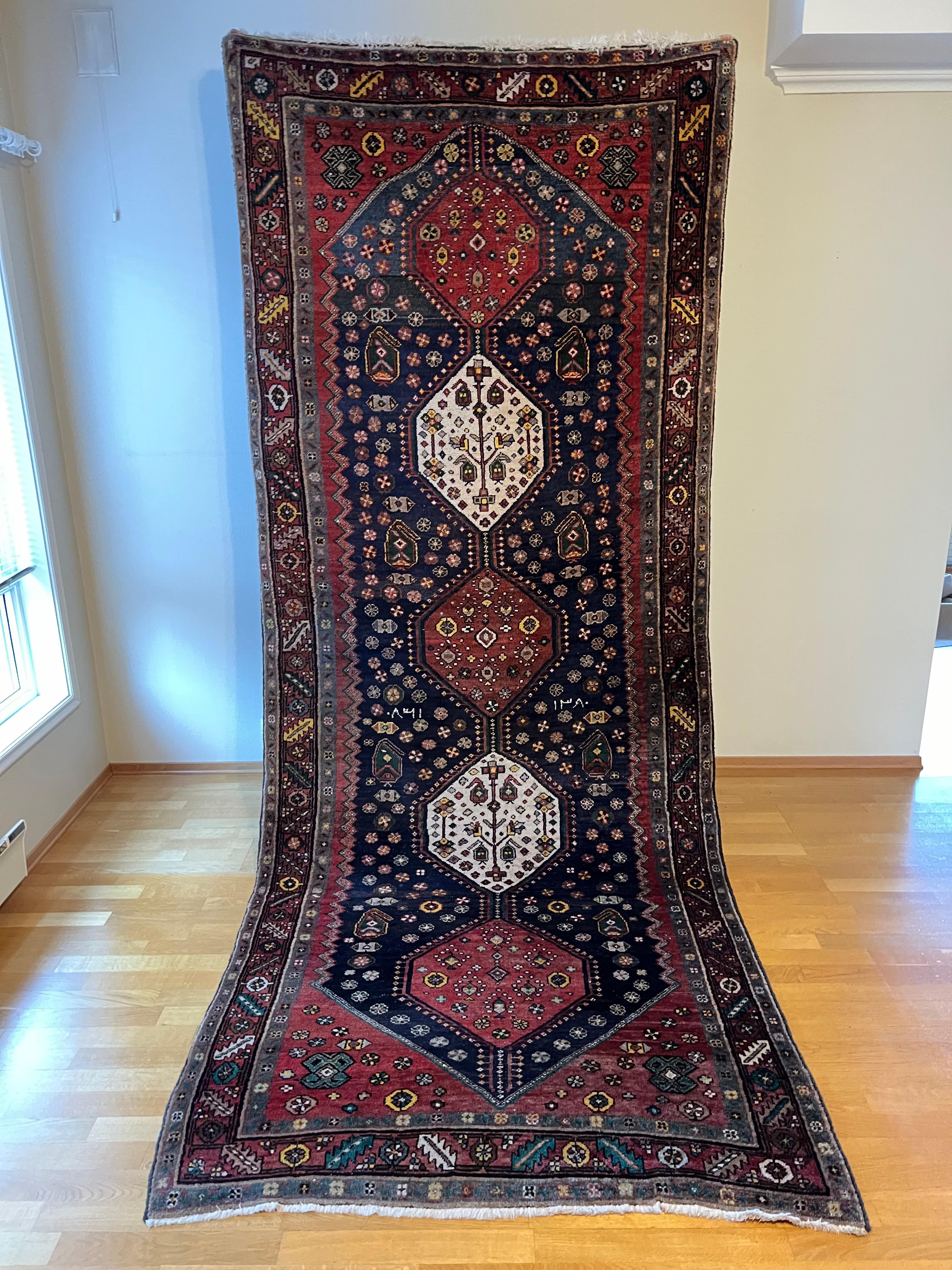 350x137cm XL Persischer Mianeh Läufer Teppich, Handgeknüpfter Wollteppich (Unbekannt) im Angebot