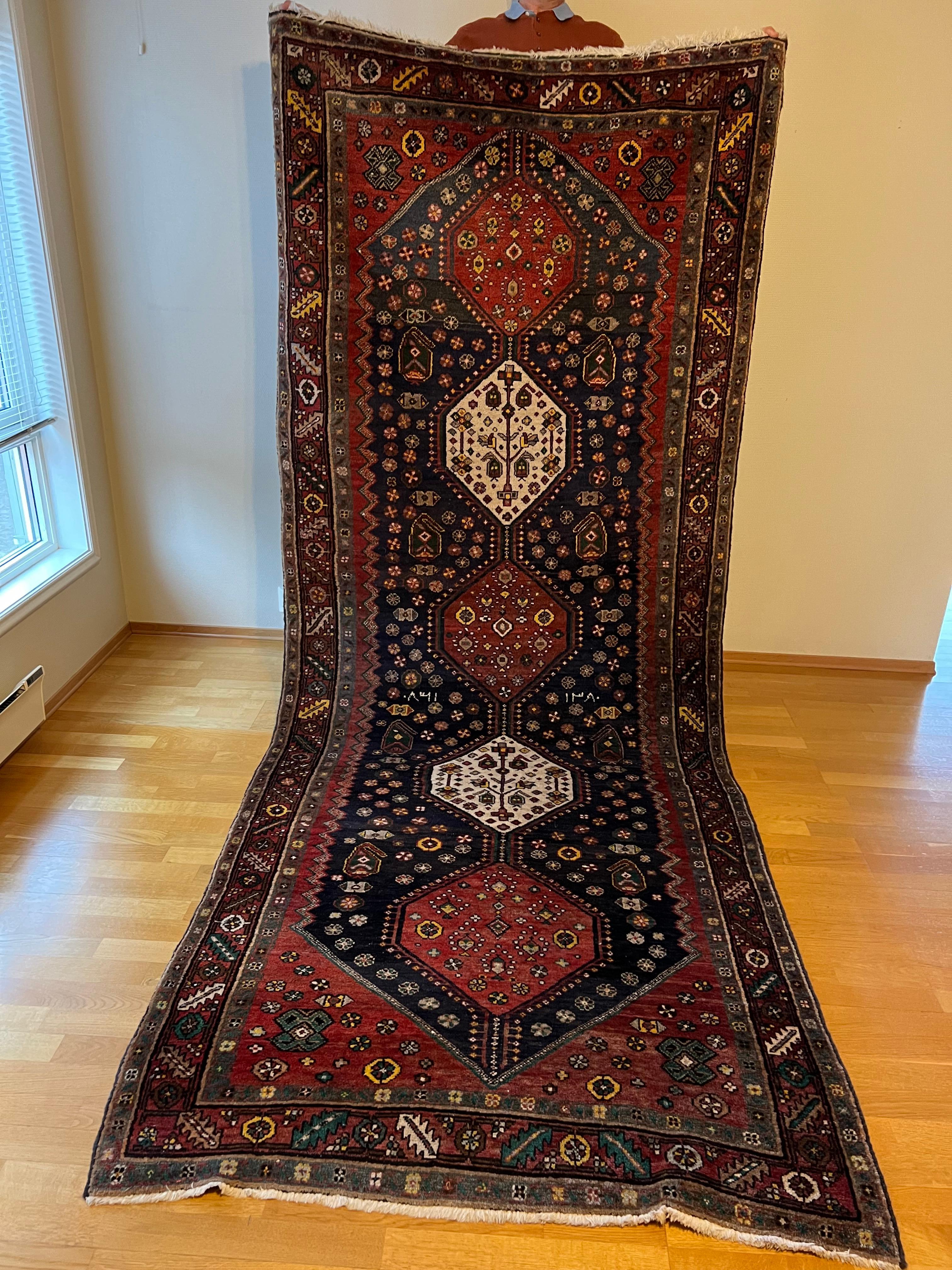 350x137cm XL Persischer Mianeh Läufer Teppich, Handgeknüpfter Wollteppich im Zustand „Gut“ im Angebot in Skien, NO