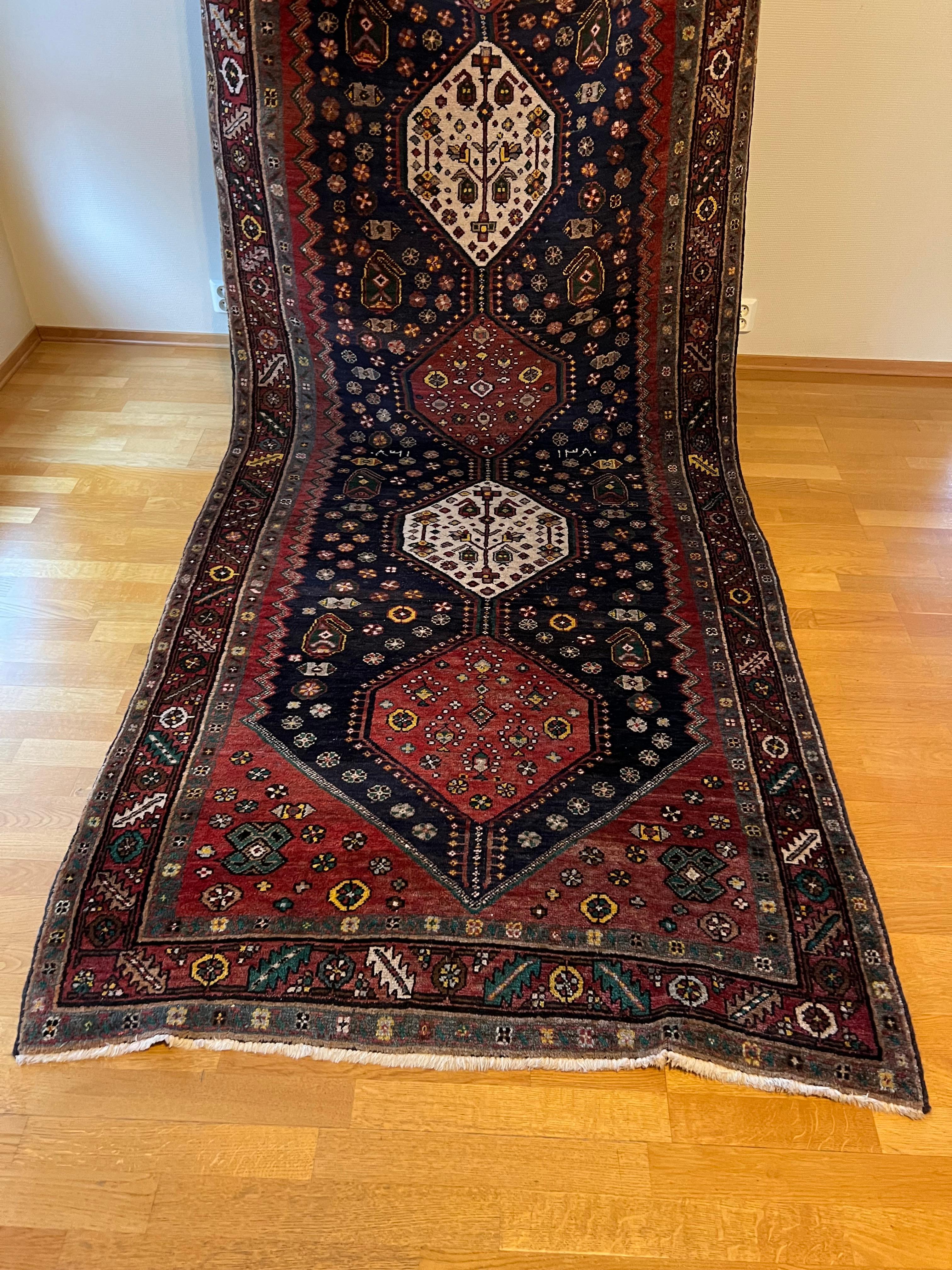 350x137cm XL Persischer Mianeh Läufer Teppich, Handgeknüpfter Wollteppich (Wolle) im Angebot