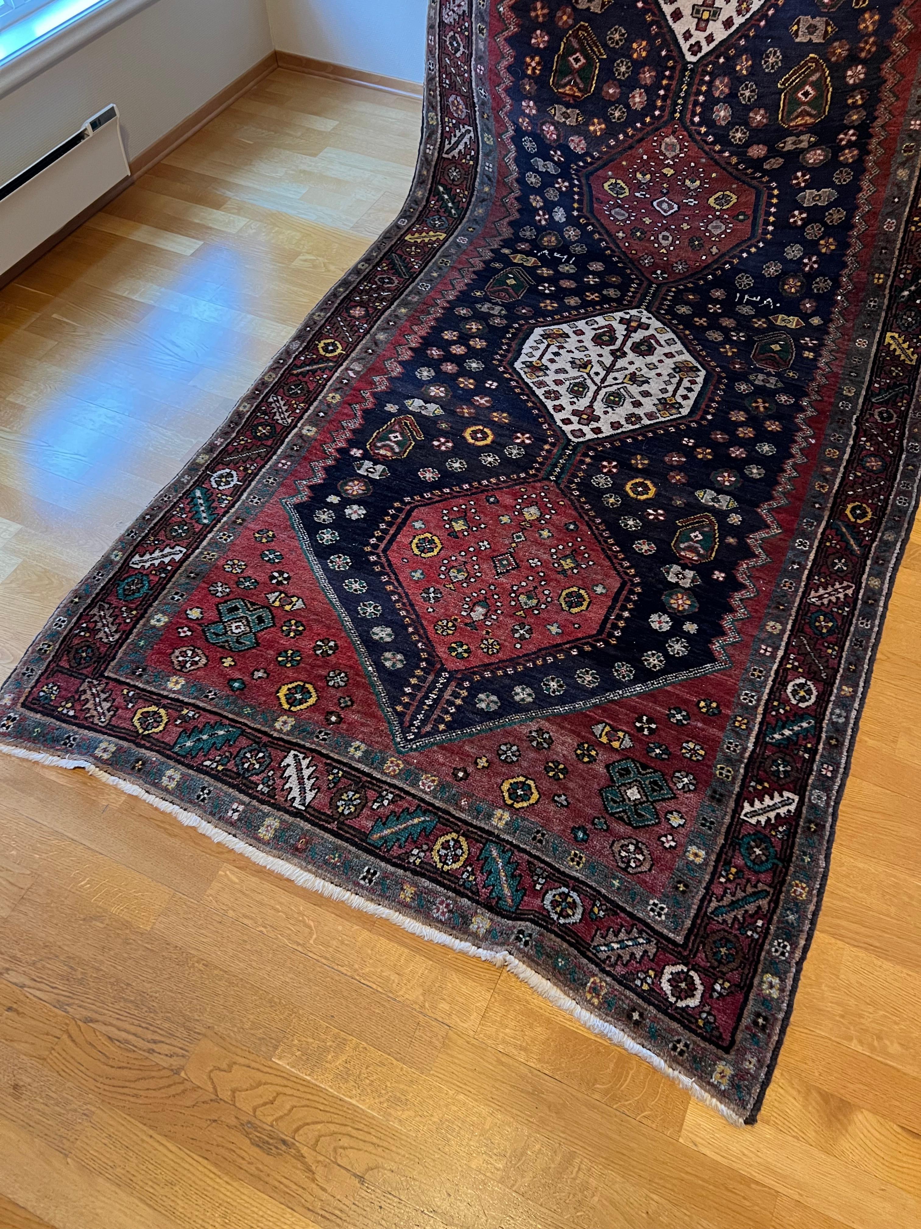 350x137cm XL Persischer Mianeh Läufer Teppich, Handgeknüpfter Wollteppich im Angebot 1