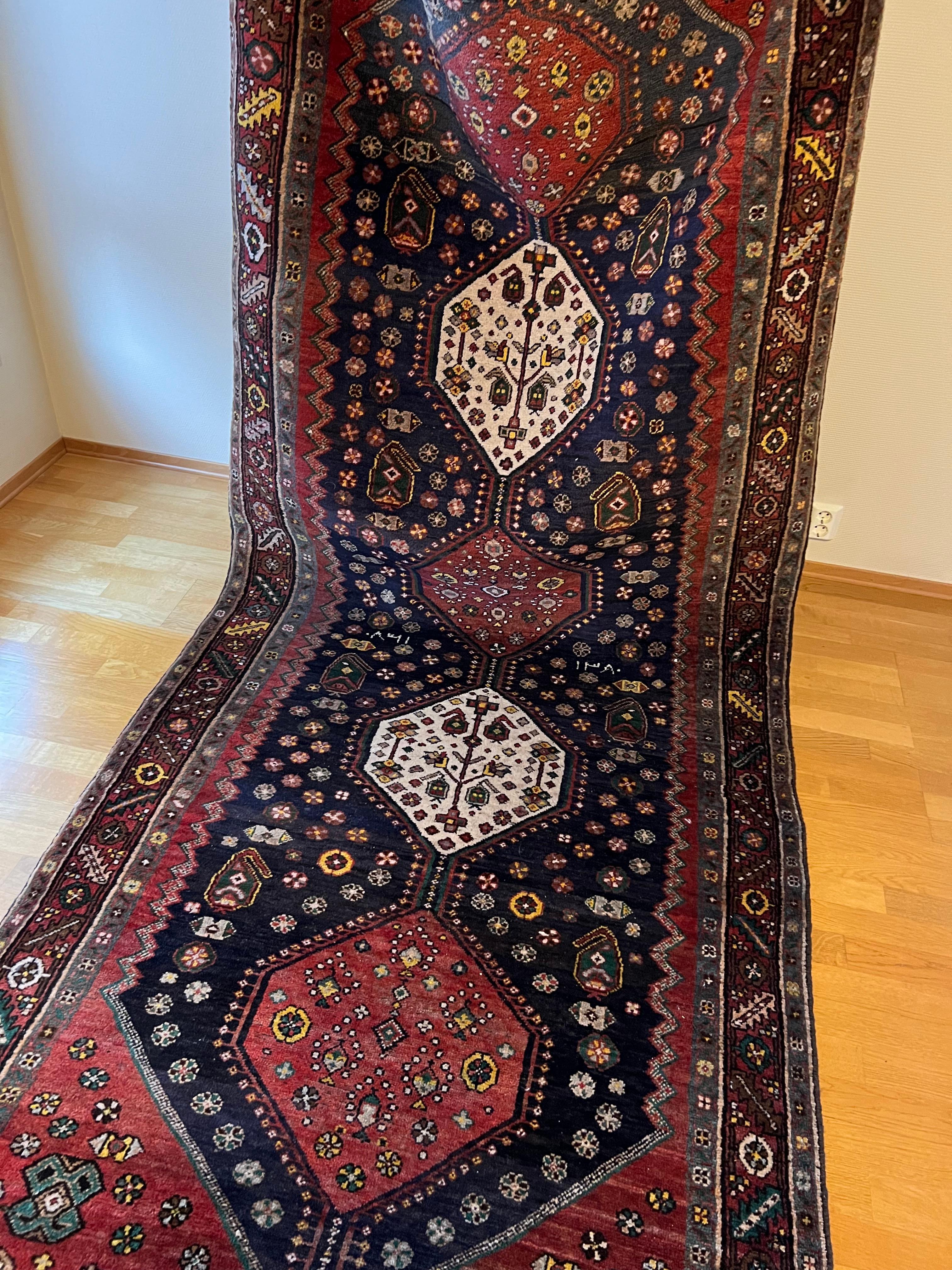 350x137cm XL Persischer Mianeh Läufer Teppich, Handgeknüpfter Wollteppich im Angebot 2