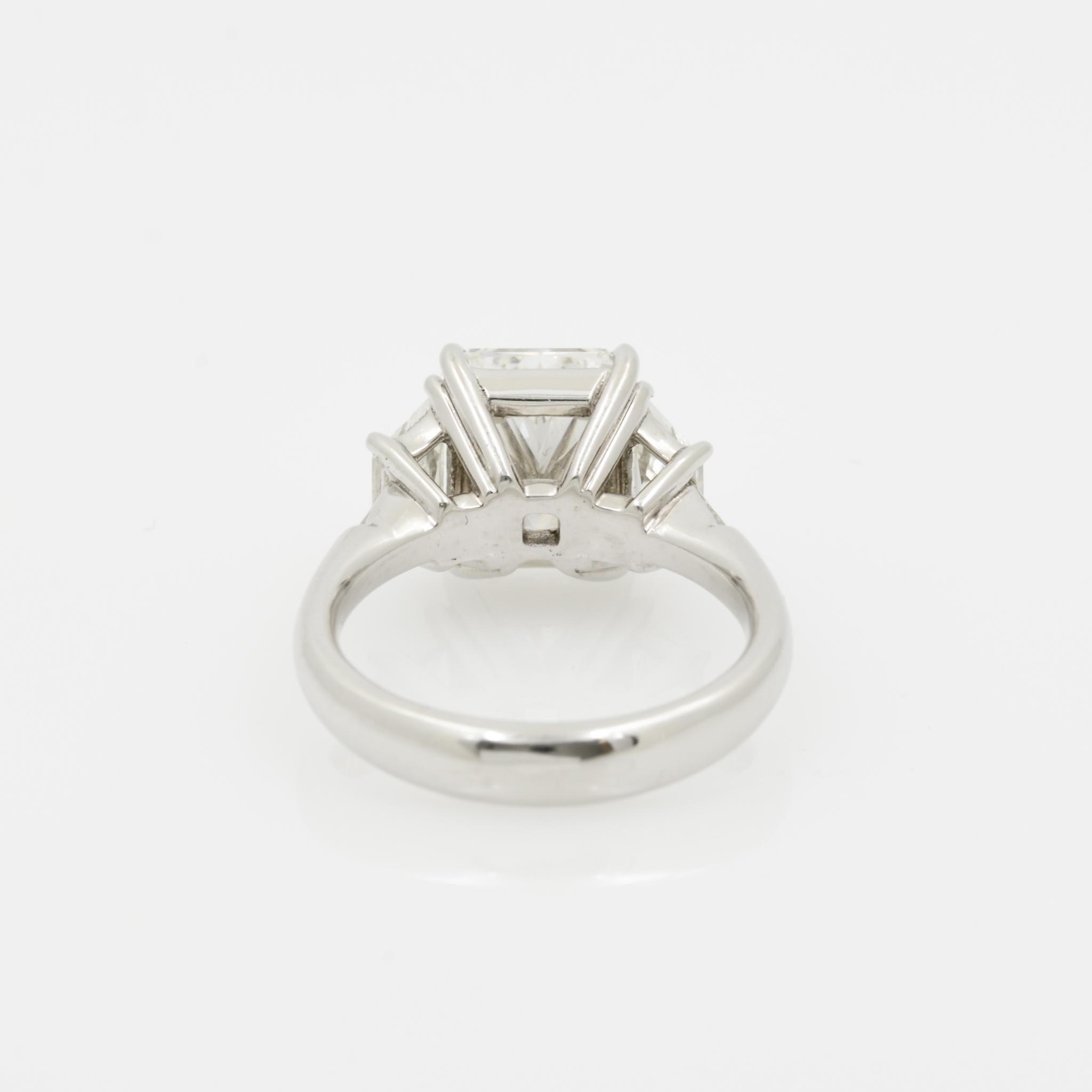 3.51 Carat GIA Radiant Cut Diamond Platinum Five-Stone Ring 1