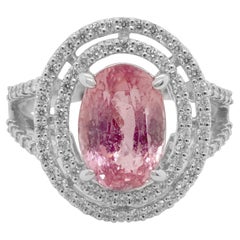 3.51 Carat Padparadscha Sapphire Sunset Color Solitaire Ring