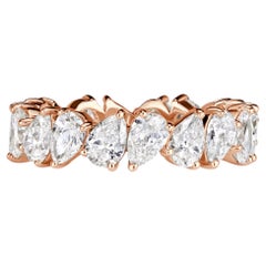 3.51 Carat Pear Band Brilliant White  18K Gold Modern Nobility Collector-Grade