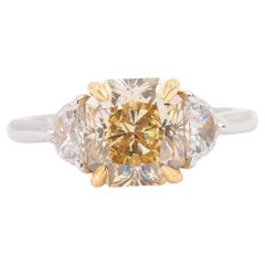 3.51 Carat Radiant Fancy Brownish Yellow GIA Certified Diamond Ring
