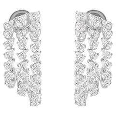 3,51 Karat SI Reinheit HI Farbe Birnen-Diamant-Creolen aus 18 Karat Weißgold