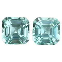 Paire de tourmalines bleues de taille Asscher, pierre précieuse naturelle afghane de 3,51 carats