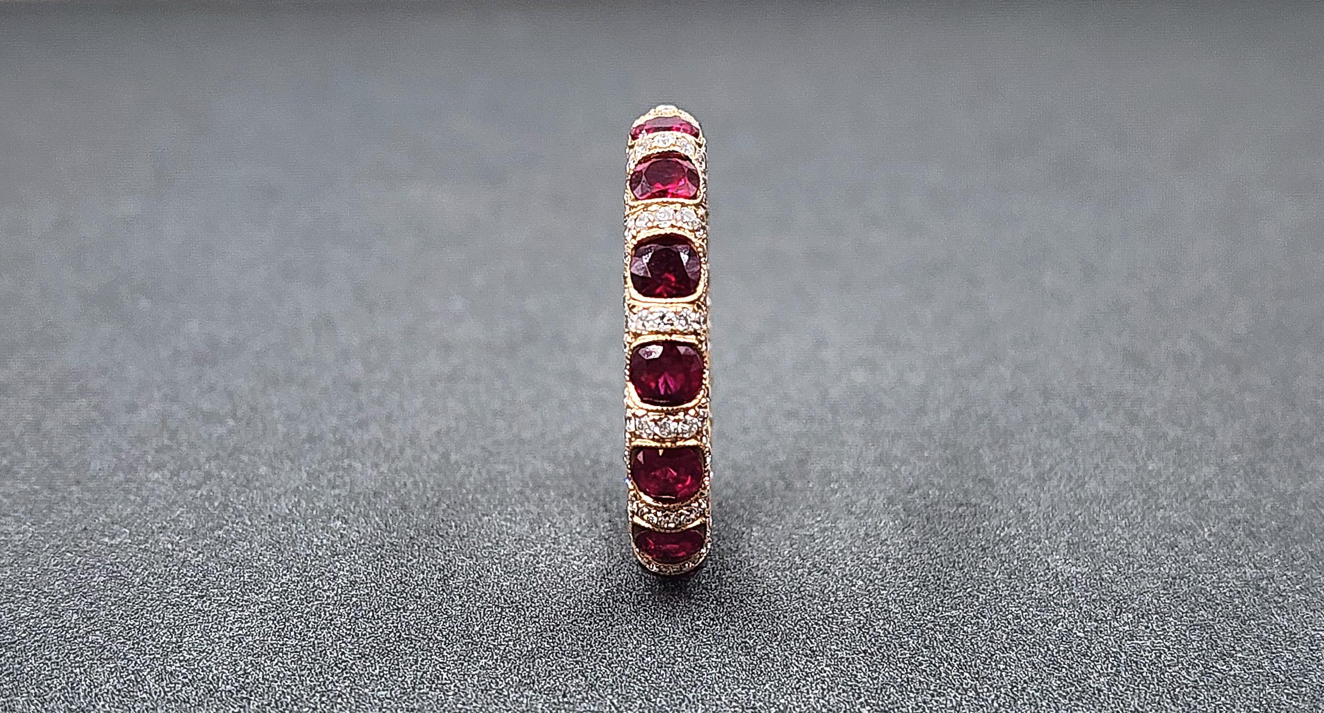 3.51 ct Ruby & Diamond Eternity Band For Sale 2