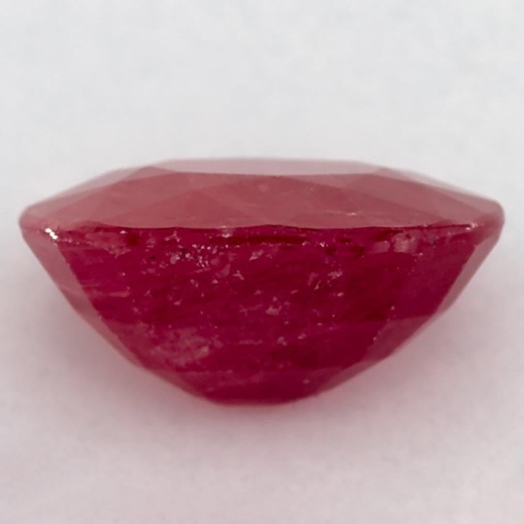 3.51 Ct Ruby Oval Loose Gemstone In New Condition In Fort Lee, NJ
