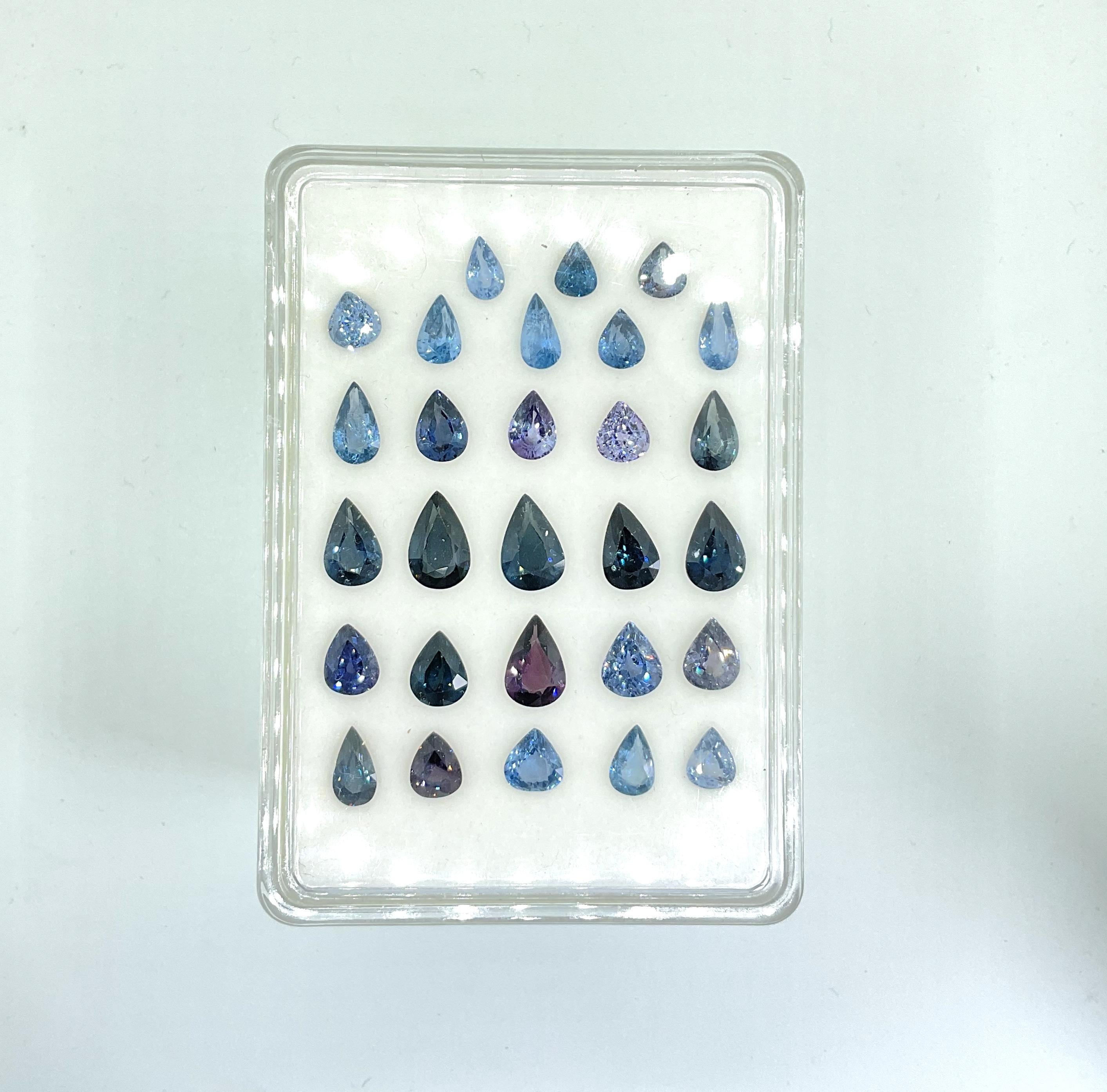35.12 Carat Blue Spinel Tanzania Faceted Pear Cut stone For Jewelry Natural Gem In New Condition For Sale In Jaipur, RJ