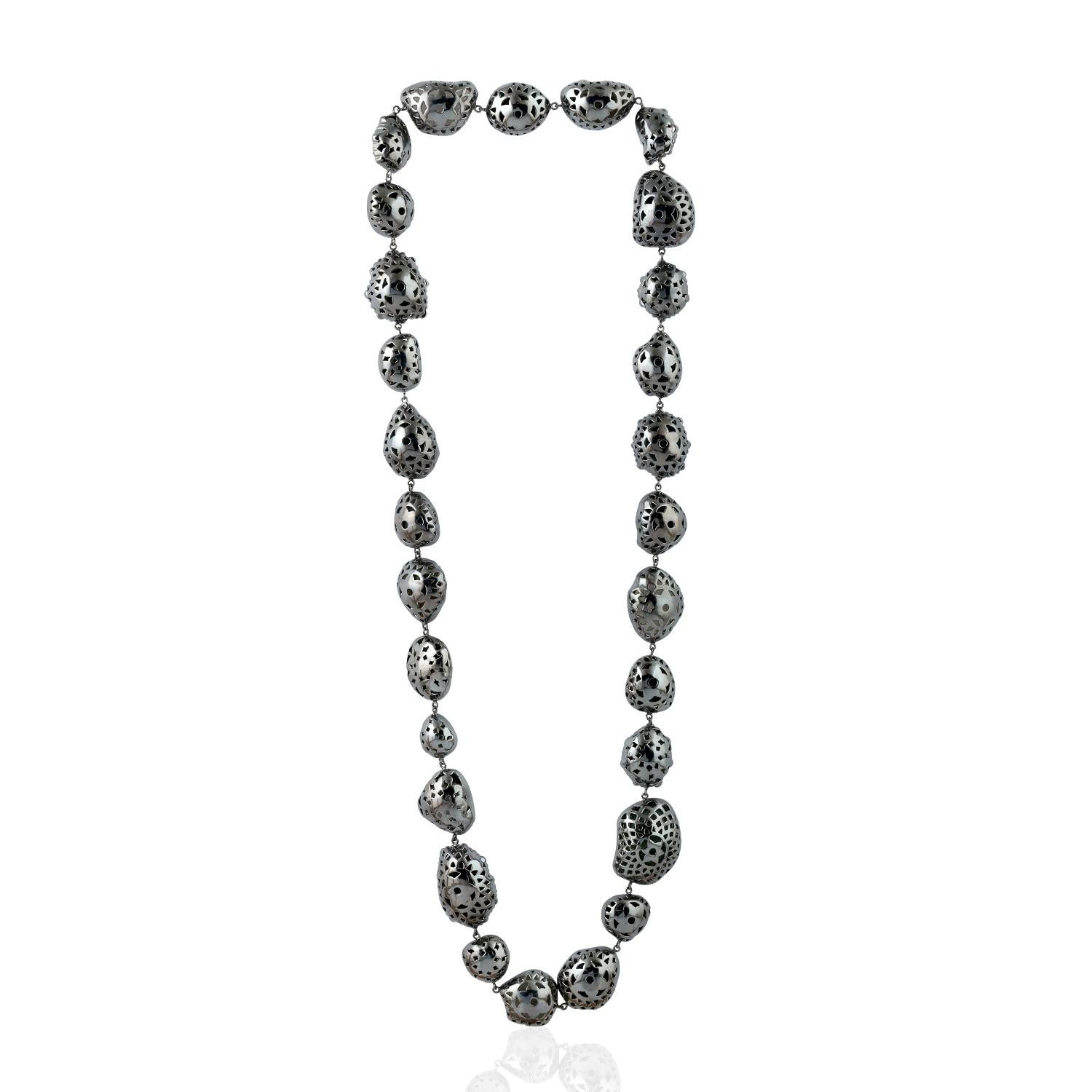 Contemporary 351.77ct Sliced Geode Chain Neckalce With Diamonds For Sale