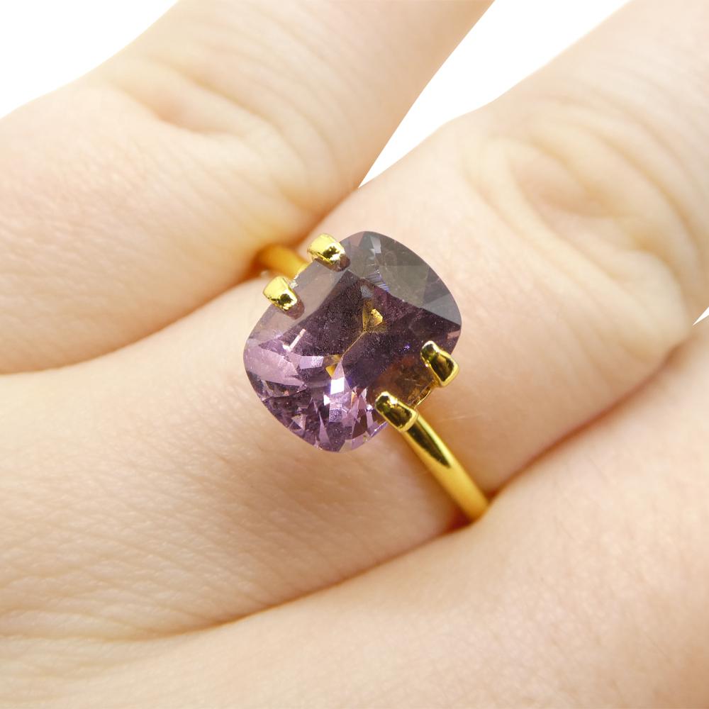 Spinello rosa rettangolare a cuscino di 3.51ct dalla Birmania in vendita 9