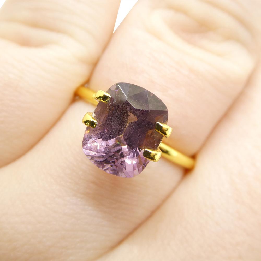 Taglio brillante Spinello rosa rettangolare a cuscino di 3.51ct dalla Birmania in vendita