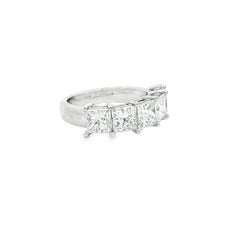 3.51CTW. Fascia di diamanti taglio principessa certificata GIA in platino
