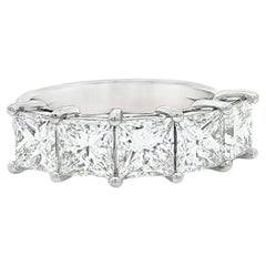 3.51CTW. Fascia di diamanti taglio principessa certificata GIA in platino