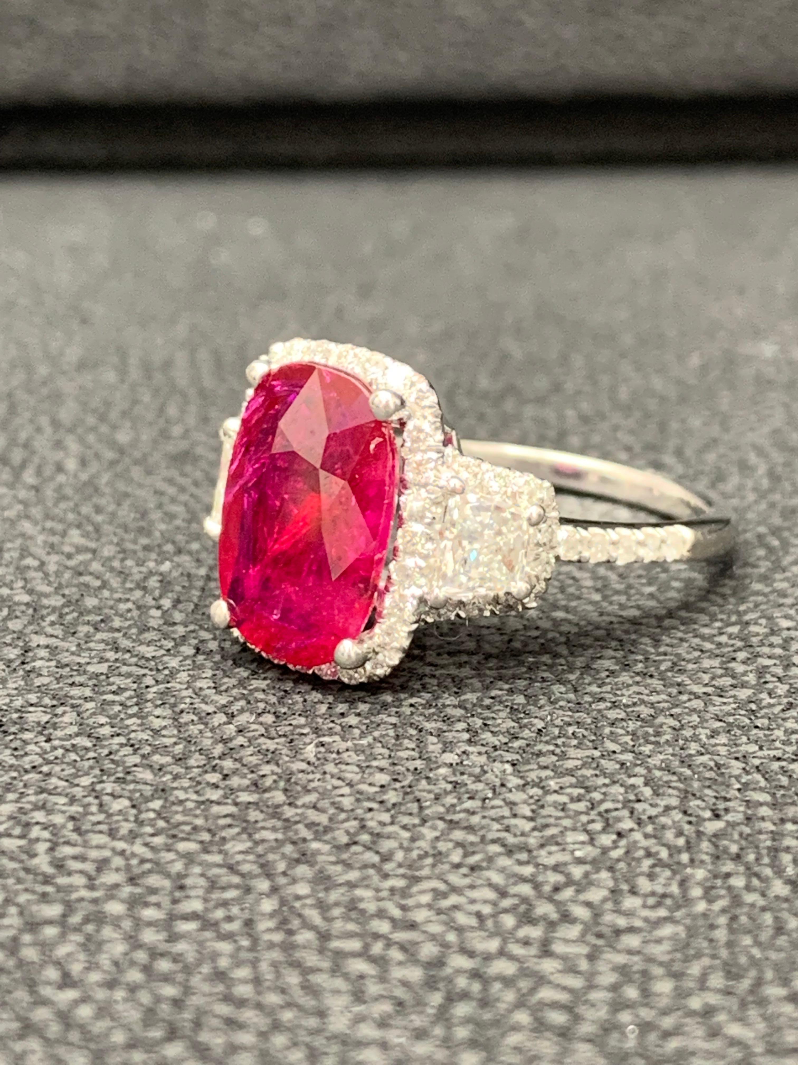 elongated cushion cut with side stones