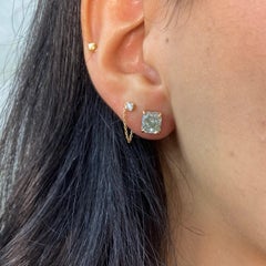 3.52 Carat Green Diamond Chameleon Radiant Studs