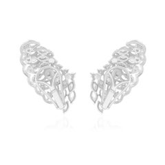 3.52 Carat SI/H Pear Round Brilliant Cut Diamond Earrings 18 Karat White Gold