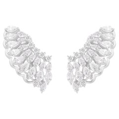3.52 Carat SI/H Pear Round Brilliant Cut Diamond Earrings 18 Karat White Gold