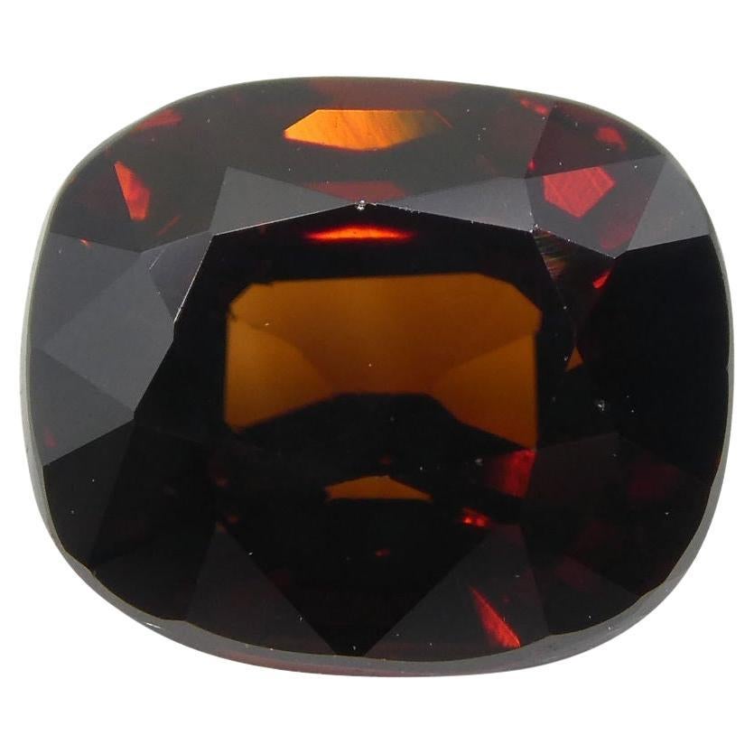3.52 Ct Cushion Red Natural Zircon IGI Certified For Sale