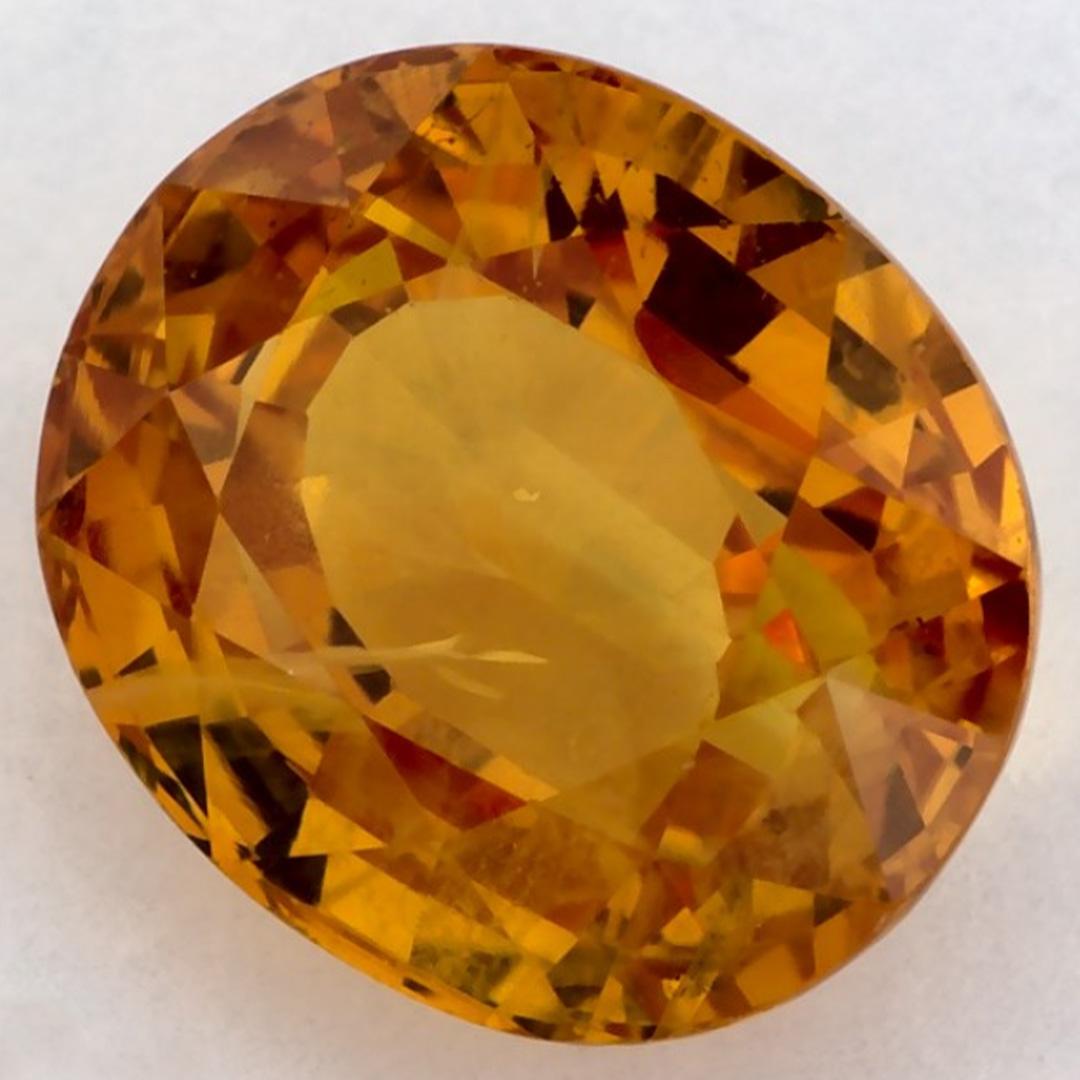 Taglio ovale 3.52 carati di zaffiro giallo ovale sfuso in vendita