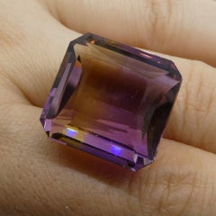 35.21 ct Square Ametrine, 100% Natural Very Rare Single Source Gem from Bolivia