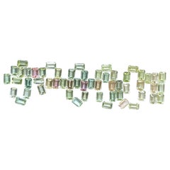 35.22 Carats 4x6 Mm Baguette Tourmaline Layout Suite Faceted Cut Stones Natural