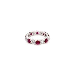 3.52 Carat Ruby and Diamond Eternity Band