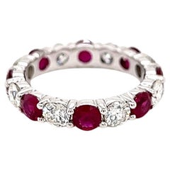 3.52 Carat Ruby and Diamond Eternity Band