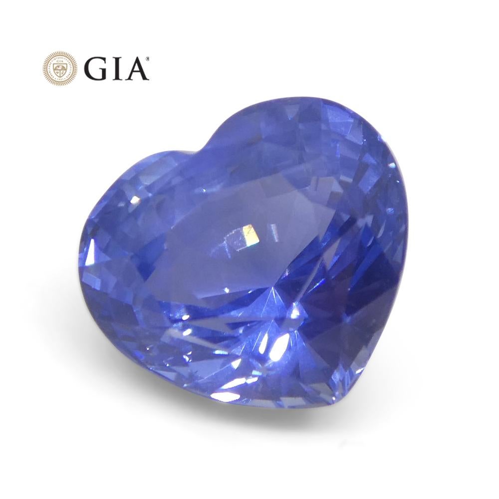 3.52 Carat Heart Blue Sapphire GIA Certified Sri Lanka For Sale 6