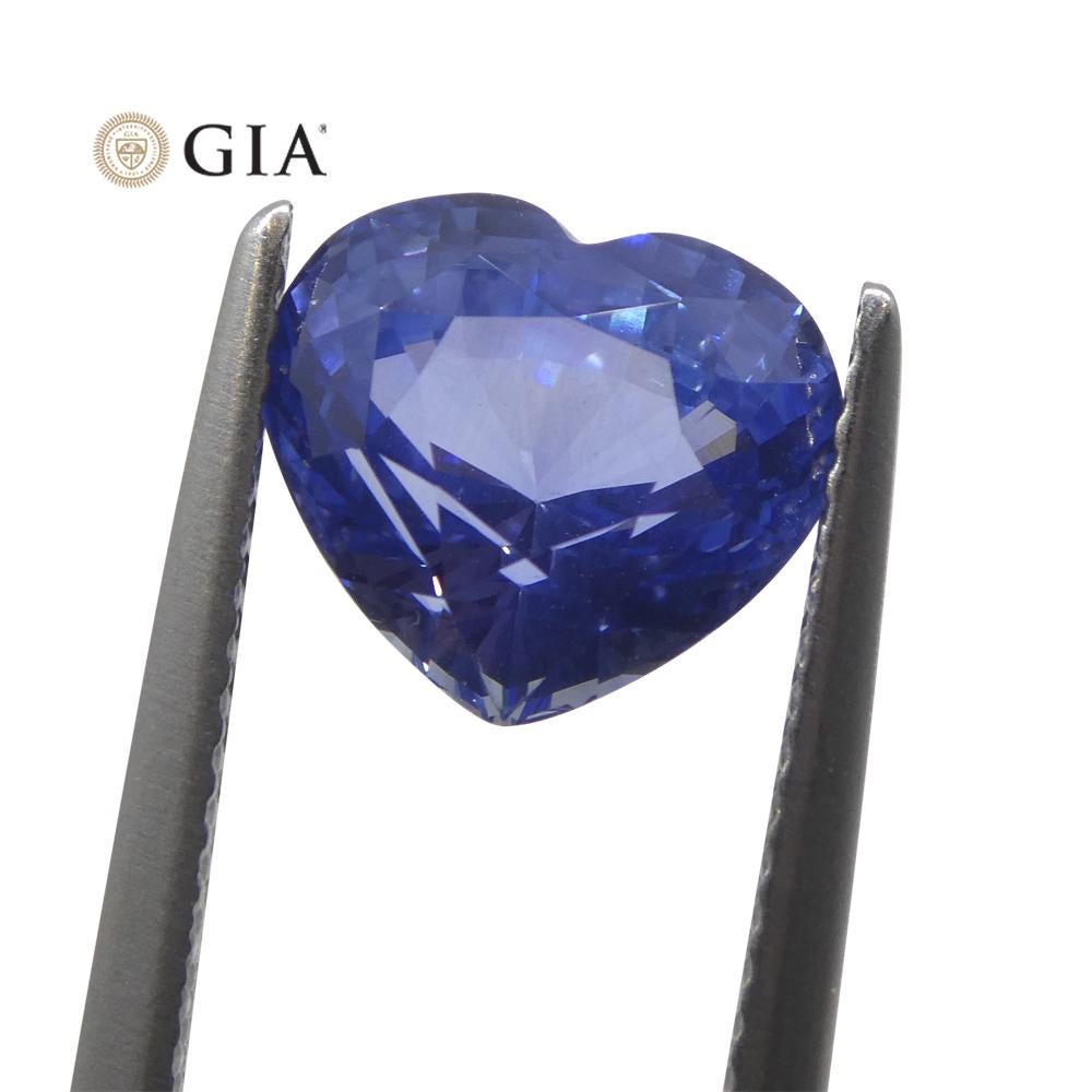 3.52 Carat Heart Blue Sapphire GIA Certified Sri Lanka In New Condition For Sale In Toronto, Ontario