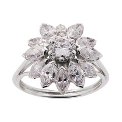 3.52cts Round Brilliant-Cut and Marquise Diamond Cocktail Ring