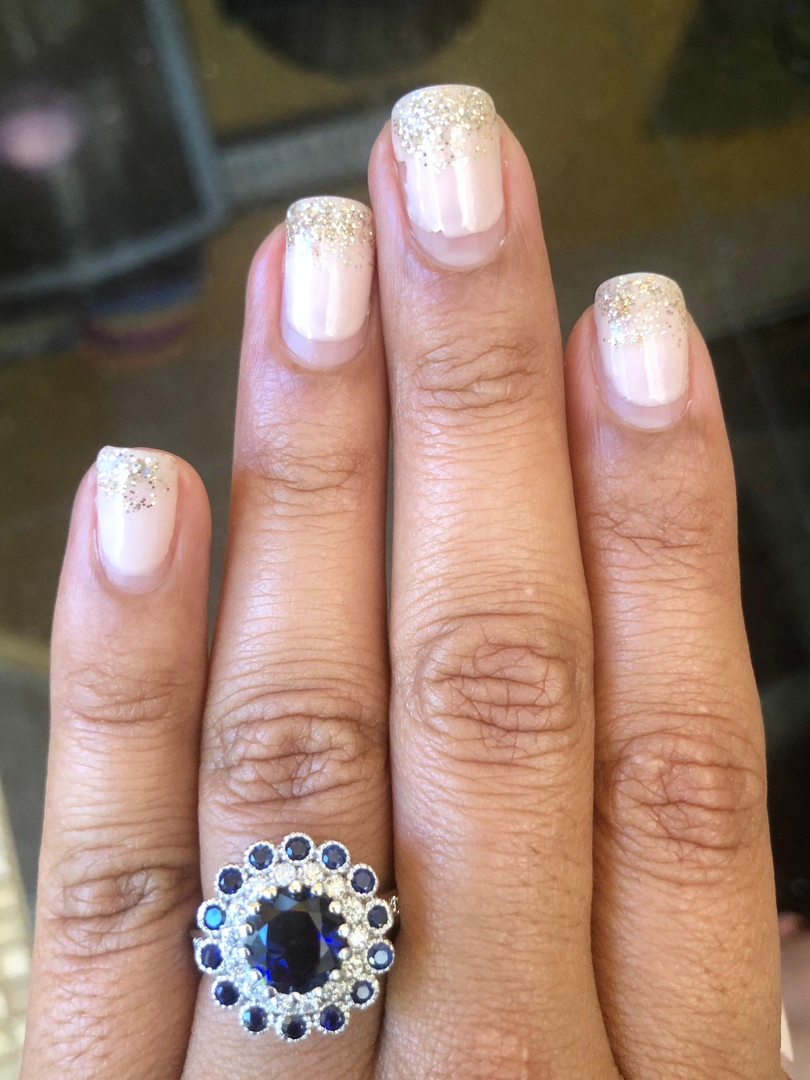 Women's Blue Sapphire Diamond 3.53 Carat Engagement Ring