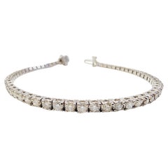 3.53 Carat Natural Diamond Tennis Bracelet 14 Karat White Gold
