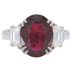 3.53 Carat Ruby Ring with Diamonds