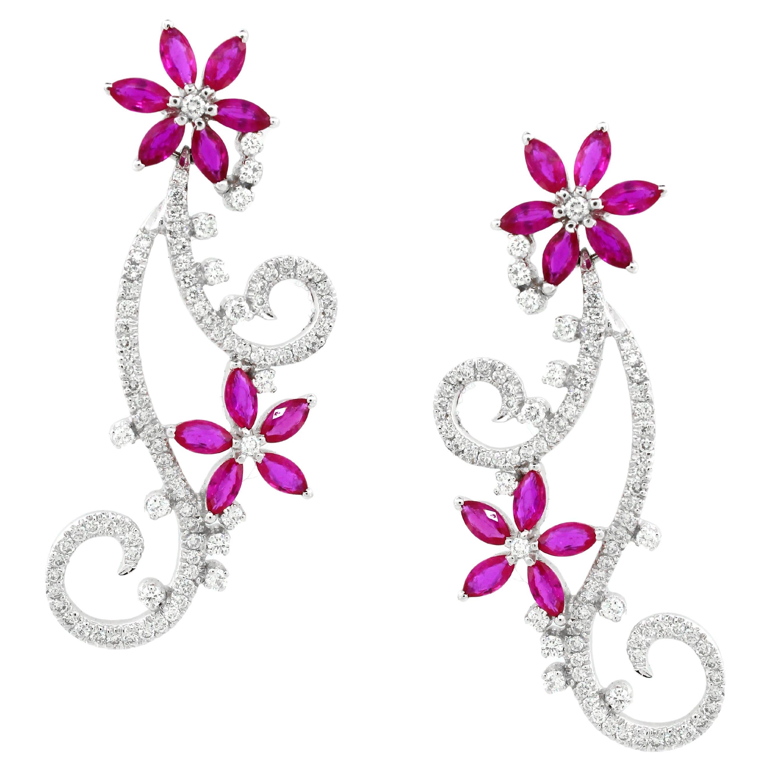 3.53 carats of Ruby earrings 