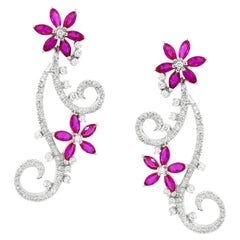 Boucles d'oreilles en rubis de 3,53 carats 