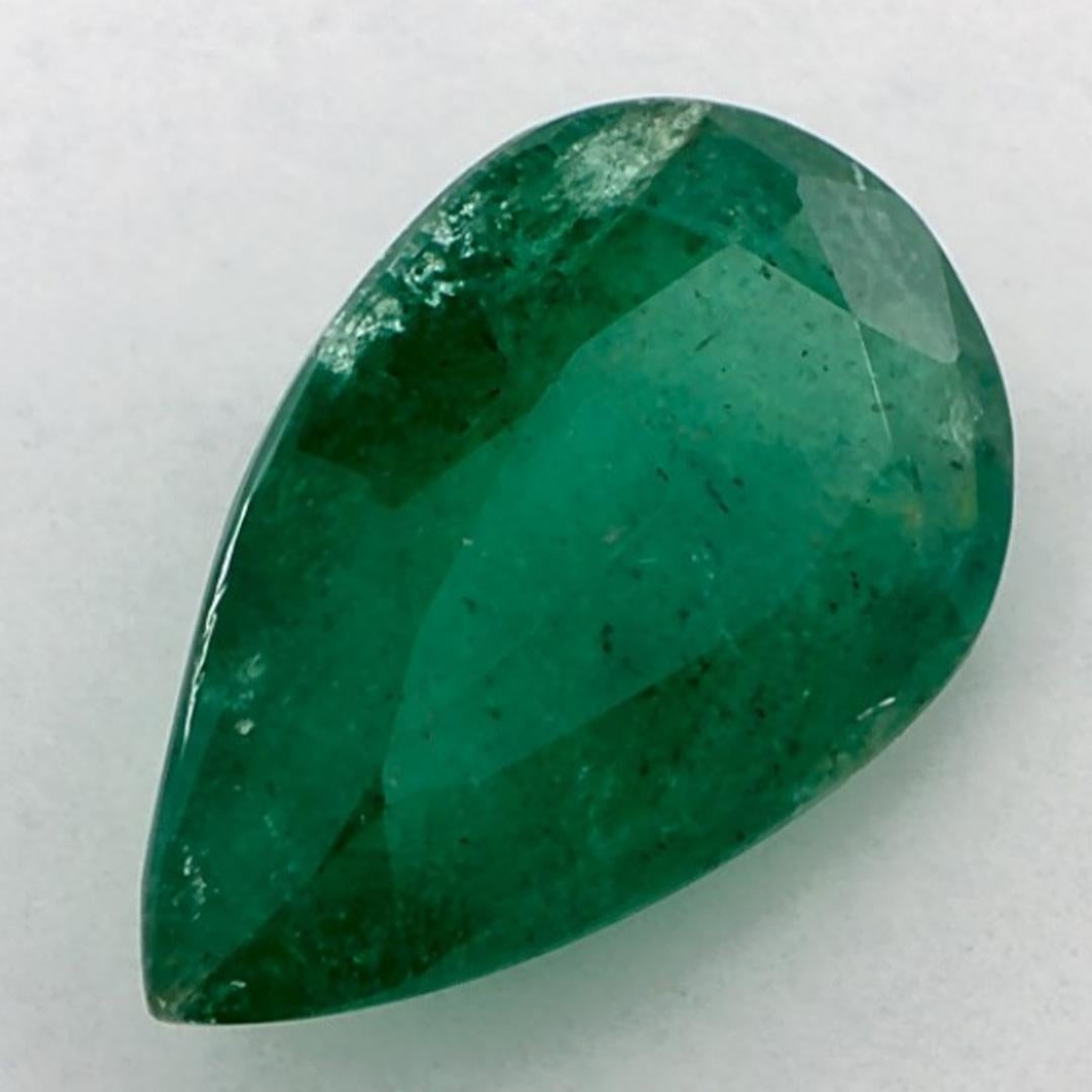 Pear Cut 3.53 Ct Emerald Pear Loose Gemstone For Sale