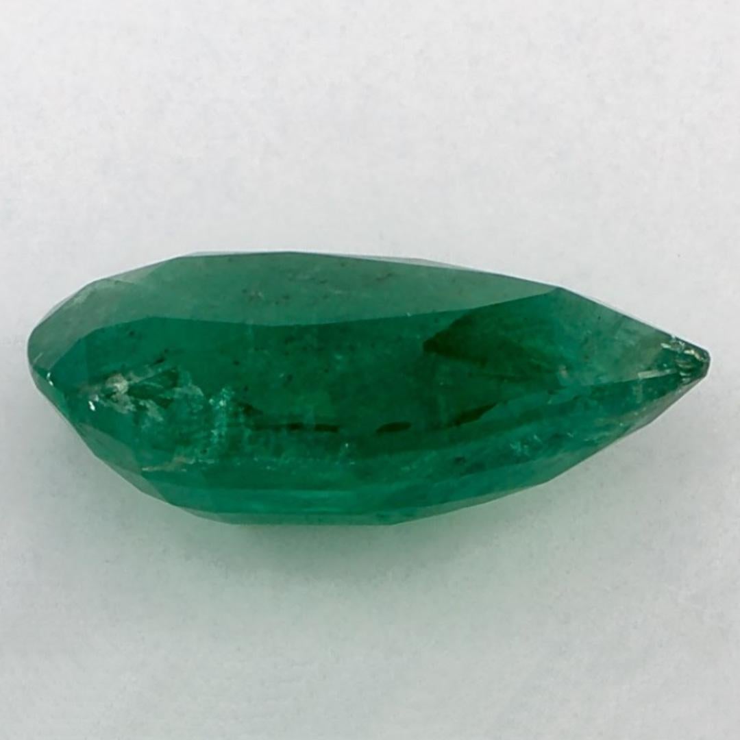 3.53 Ct Emerald Pear Loose Gemstone In New Condition For Sale In Fort Lee, NJ