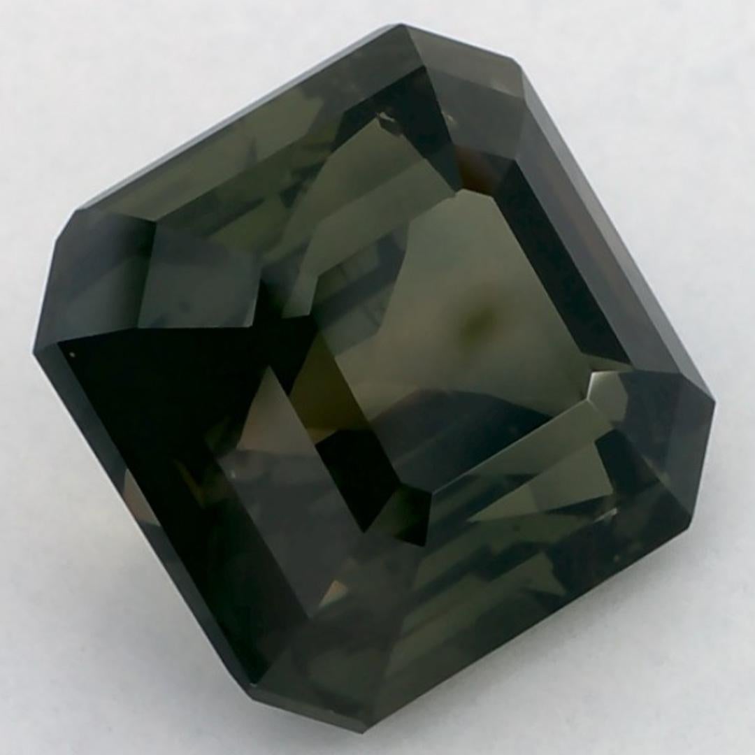 Taille émeraude 3.53 Ct Green Sapphire Octagon Loose Gemstone (pierre précieuse en vrac) en vente
