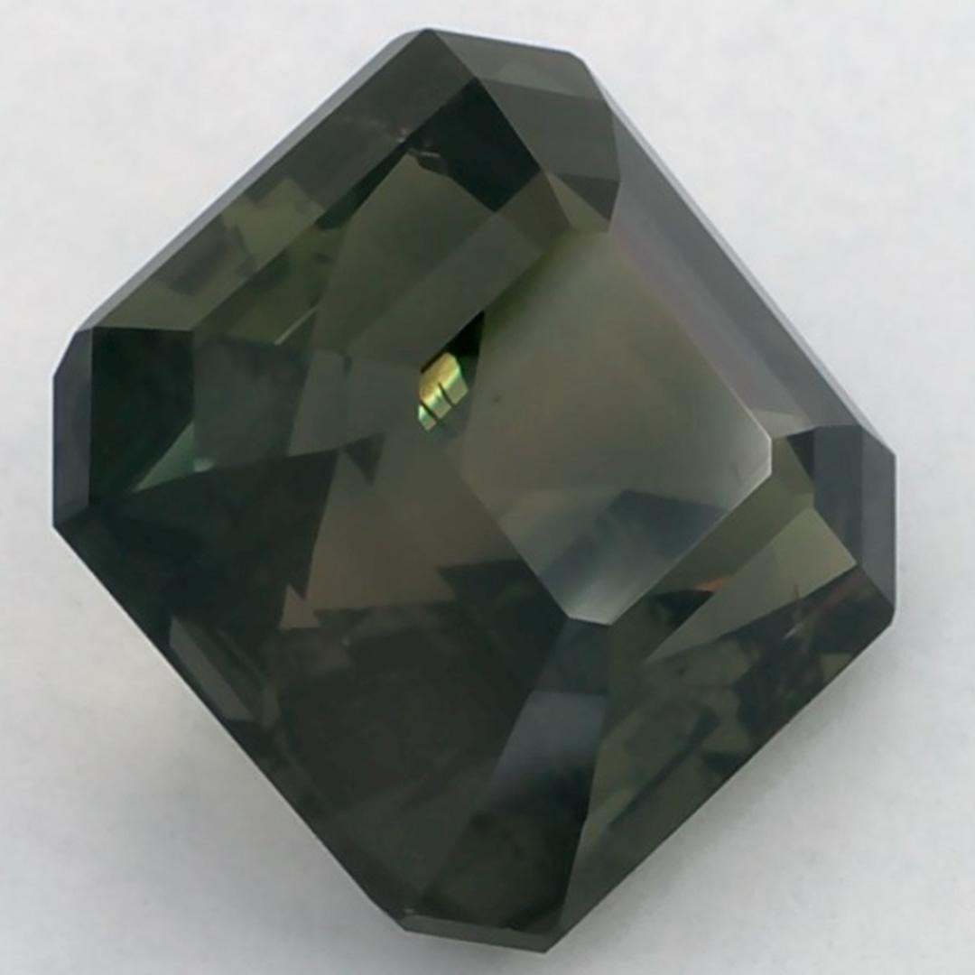 3.53 Ct Green Sapphire Octagon Loose Gemstone (pierre précieuse en vrac) en vente 2