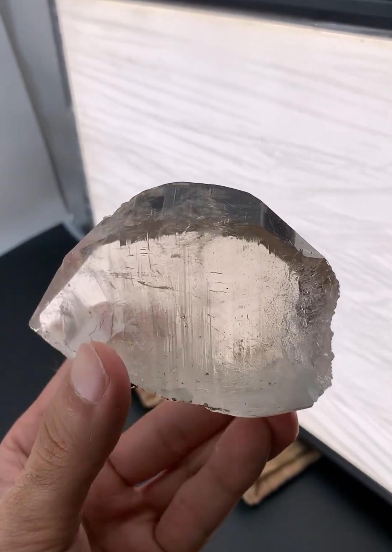Pakistani 353 Grams Tabular Double Terminated Smoky Quartz Crystal From Pakistan For Sale