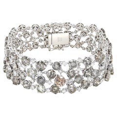 35.31 Carats White Diamond White Gold Bracelet