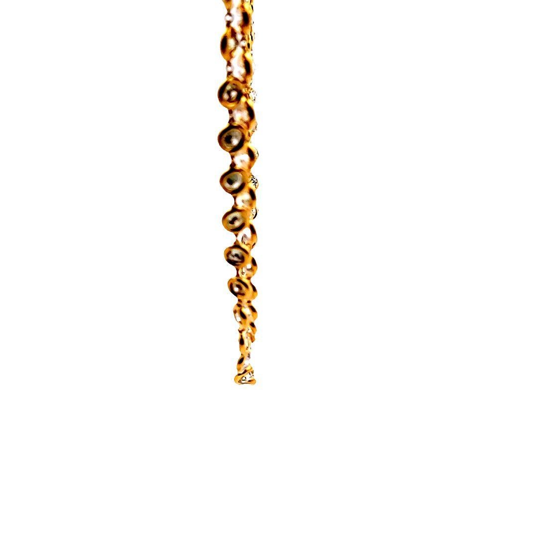 Taille brillant Collier de 35,36 carats de diamants ronds et brillants en or jaune 18K Diamond by the Yard en vente